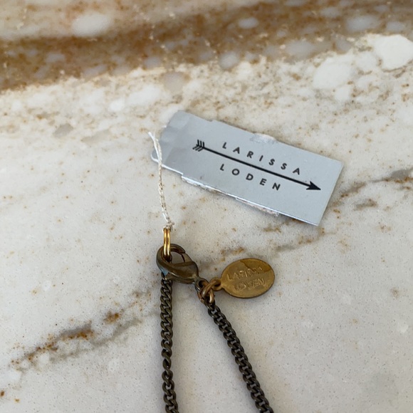 NWT Larissa Loden Brass and Agate Modernist Necklace - Picture 8 of 11